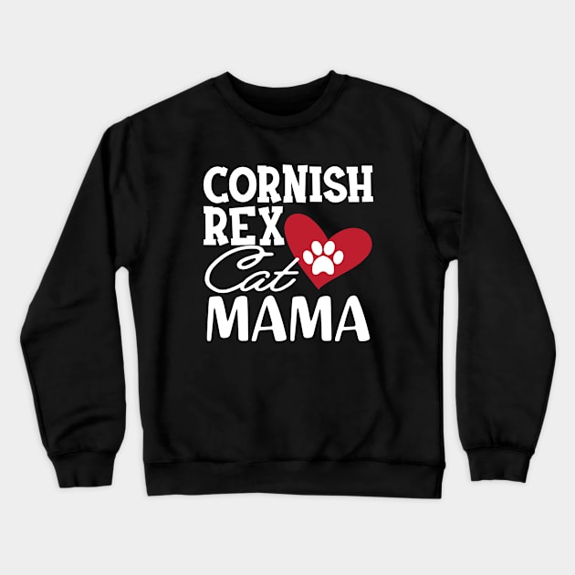 Cornish Rex Cat Mama Crewneck Sweatshirt by KC Happy Shop